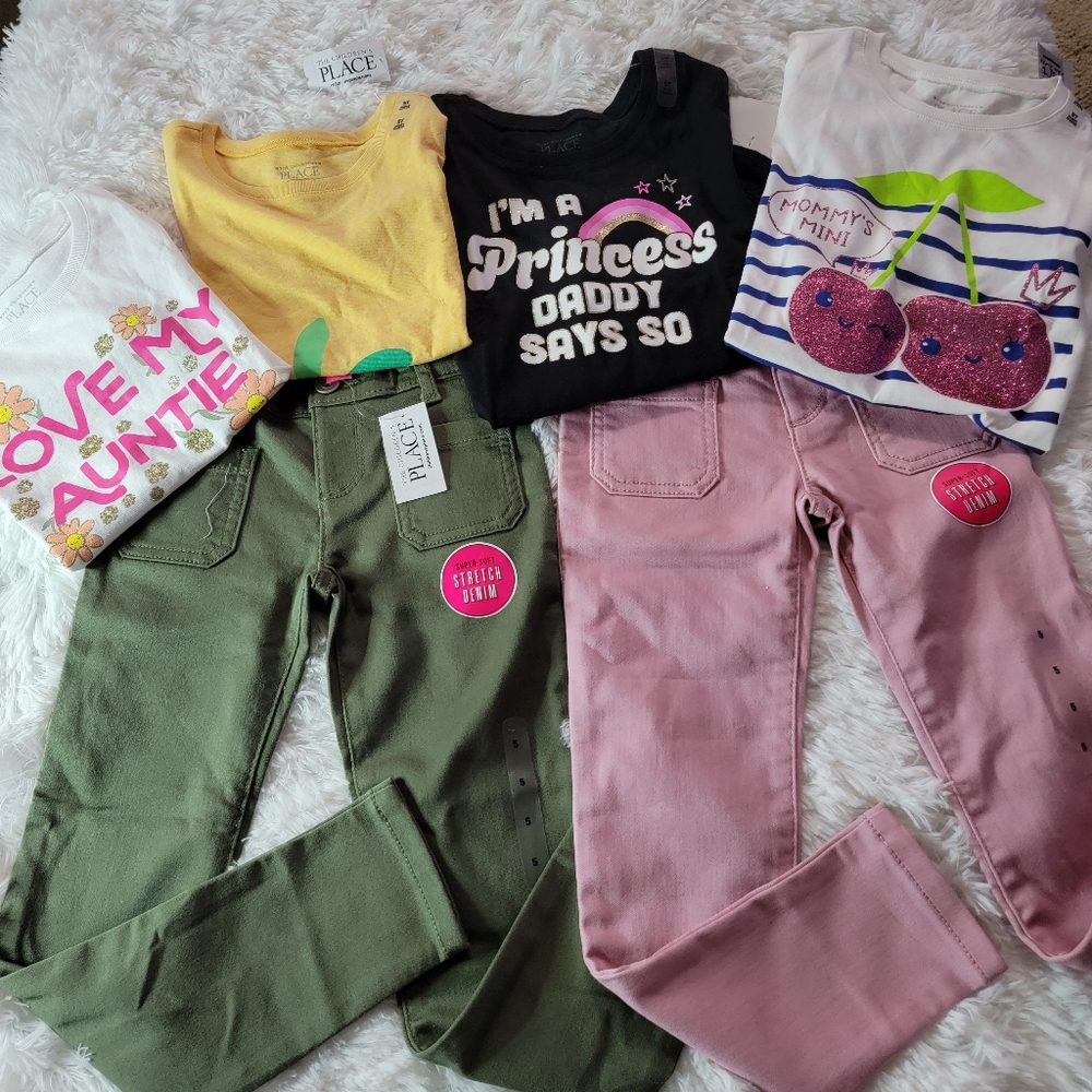Children's Place Girls Bundle of 6 size 5 - Picture 1 of 12